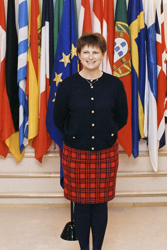 Fotografie 2: Civil servant in front of flags