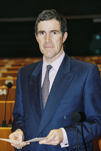 MEP Brendan Patrick DONNELLY takes part in a plenary session in Brussels