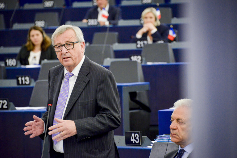 Fotó 2: Jean-Claude JUNCKER in Plenary session week 27 2016 in Strasbourg - Conclusions of the European Council meeting of 28 and 29 June 2016