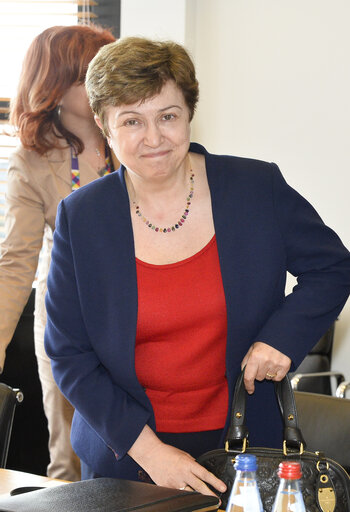 Photo 3: Martin SCHULZ - EP President meets with Kristalina GEORGIEVA, Isabelle THOMAS and Jan OLBRYCHT