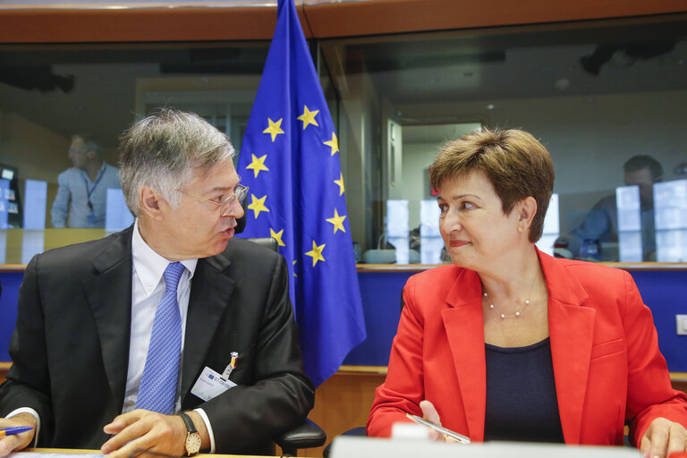 Photo 2: Interinstitutional conference with national parliaments on the future financing of the European Union.Intervention by EP vice president Kristalina GEORGIEVA