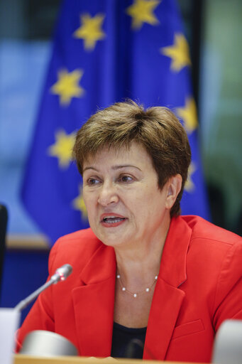 Photo 7: Interinstitutional conference with national parliaments on the future financing of the European Union.Intervention by EP vice president Kristalina GEORGIEVA