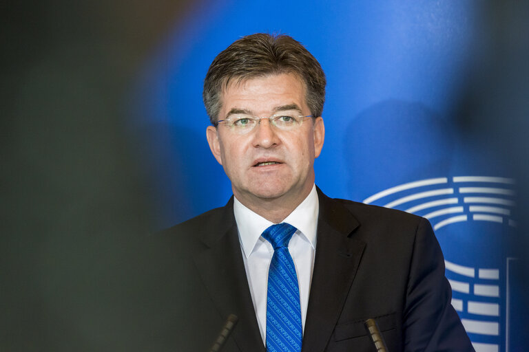 Fotó 5: Press Conference of Slovakia minister Miroslav LAJCAK following AFET Committee meeting.