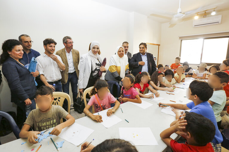 Photo 4: EP delegation to Lebanon visits the Chiyah Social Development center in Beirut on 20 september 2016, meeting Syrian children refugees.