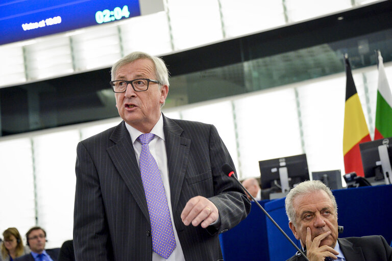 Fotografia 5: Jean-Claude JUNCKER in Plenary session week 27 2016 in Strasbourg - Conclusions of the European Council meeting of 28 and 29 June 2016