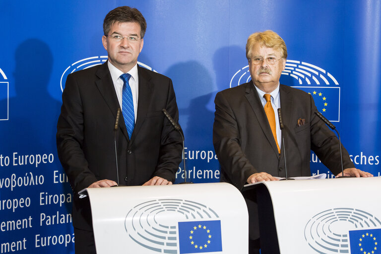 Fotó 6: Press Conference of Slovakia minister Miroslav LAJCAK following AFET Committee meeting.