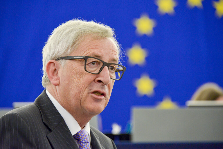 Fotografia 6: Jean-Claude JUNCKER in Plenary session week 27 2016 in Strasbourg - Conclusions of the European Council meeting of 28 and 29 June 2016