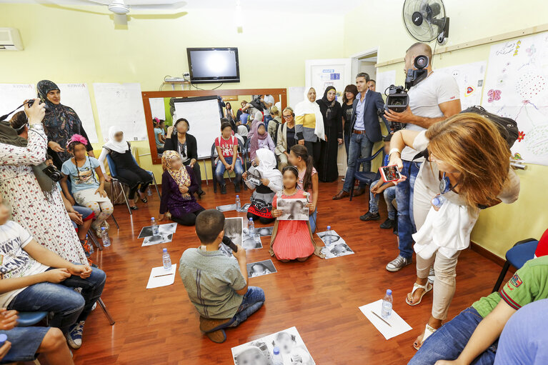 Photo 3: EP delegation to Lebanon visits the Chiyah Social Development center in Beirut on 20 september 2016, meeting Syrian children refugees.