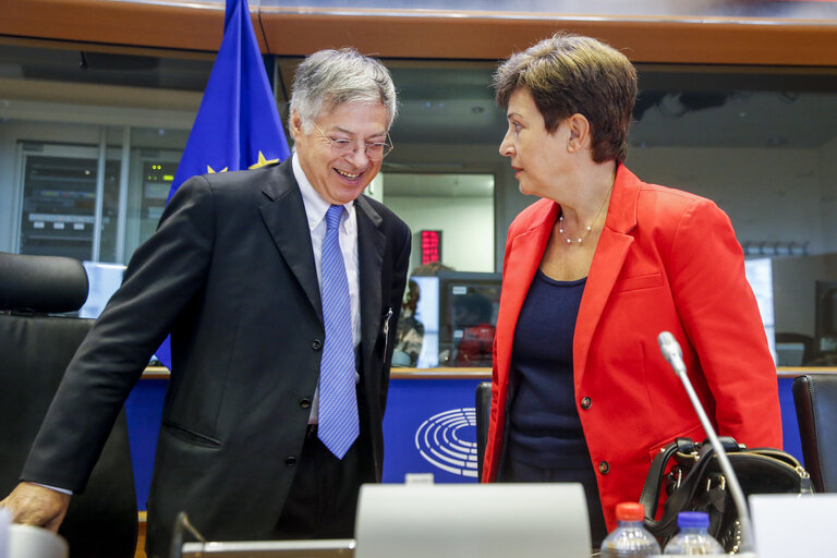 Photo 4: Interinstitutional conference with national parliaments on the future financing of the European Union.Intervention by EP vice president Kristalina GEORGIEVA