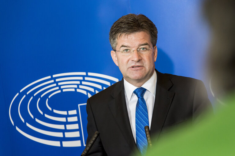 Fotó 7: Press Conference of Slovakia minister Miroslav LAJCAK following AFET Committee meeting.