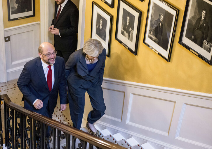 Photo 20: President of the European Parliament, Martin SCHULZ, meets with British Prime Minister, Theresa MAY, at number 10 Downing Street on September 22, 2016