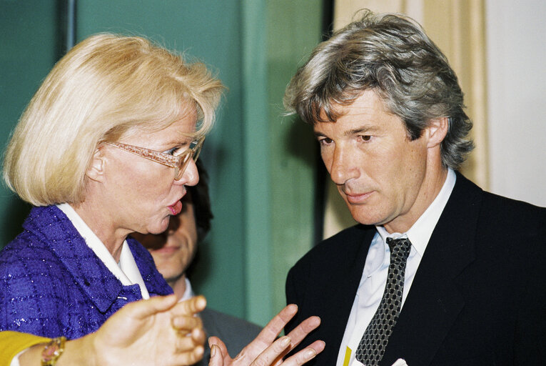 Famous actor Richard GERE at the EP in Brussels.