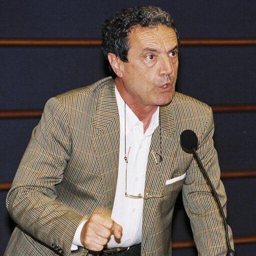 MEP Andre SAINJON during the plenary session at the European Parliament in Brussels.