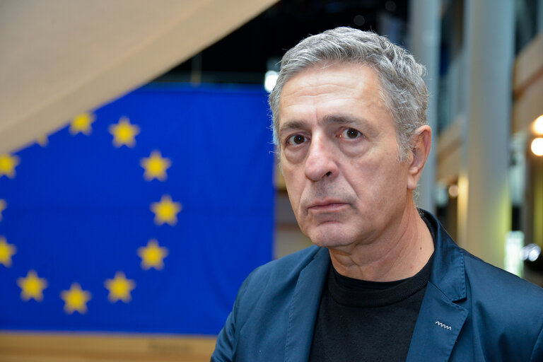 Suriet 8: Stelios KOULOGLOU in the European Parliament in Strasbourg