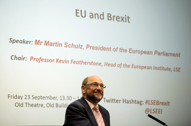 Photo 6: Martin SCHULZ - EP President's visit to the United Kingdom. Speech at LSE, Clement House.