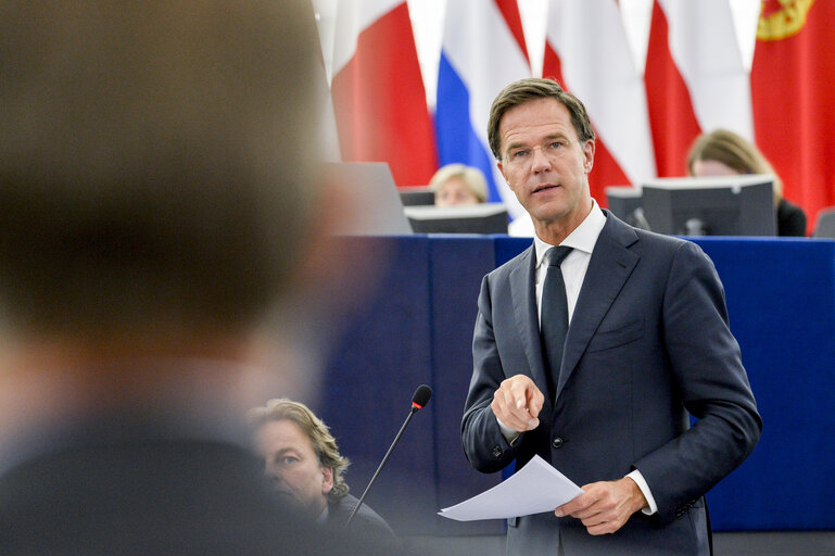 Official visit of Dutch Prime Minister to the European Parliament in Strasbourg. Review of the Dutch Presidency.