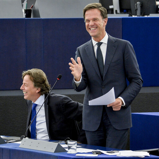 Foto 4: Official visit of Dutch Prime Minister to the European Parliament in Strasbourg. Review of the Dutch Presidency.