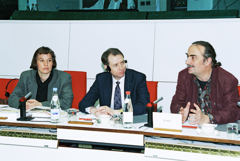 Photo 3 : Greens group meeting with British economist Bernard CONNOLLY