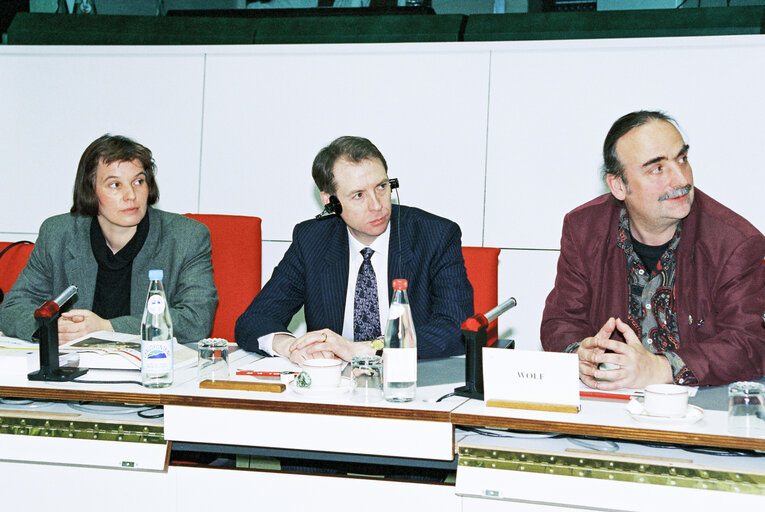 Photo 4 : Greens group meeting with British economist Bernard CONNOLLY