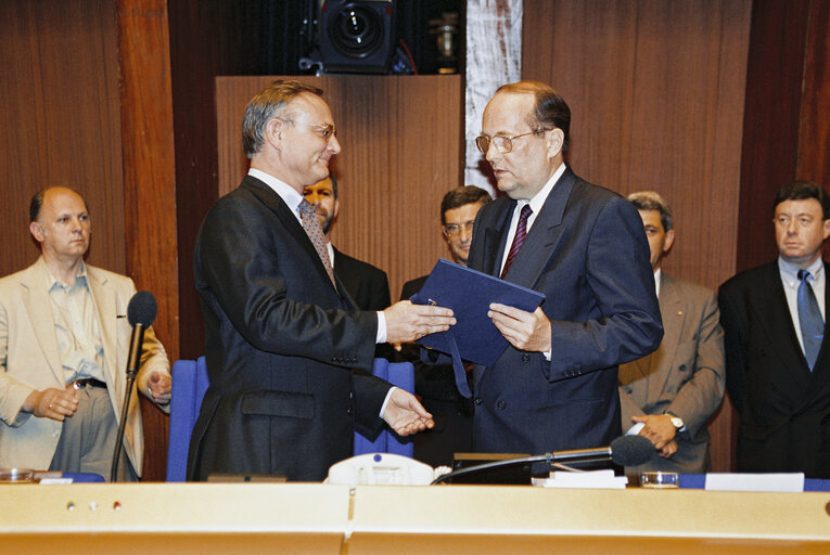 Plenary session  introducing Jacob SODERMAN as the European Ombudsman