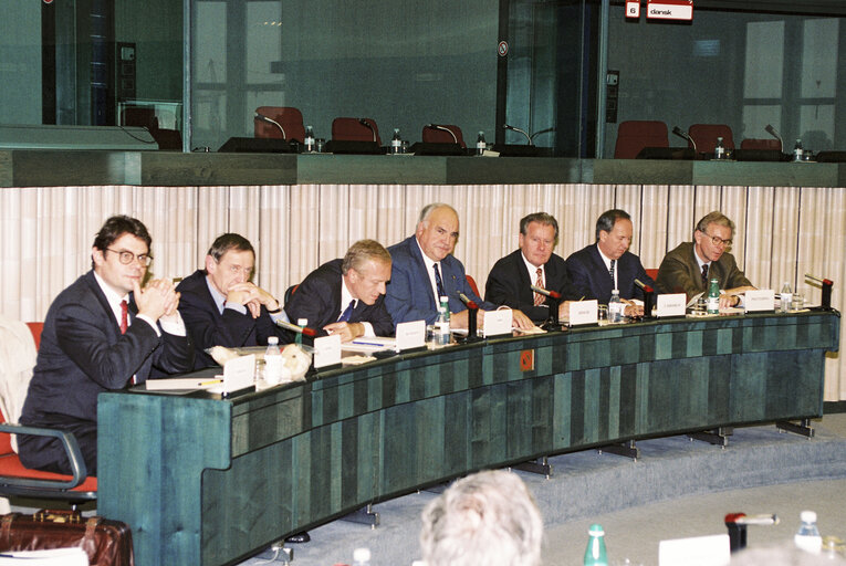 Meeting with Helmut KOHL, German Chancellor at the European Parliament in Strasbourg