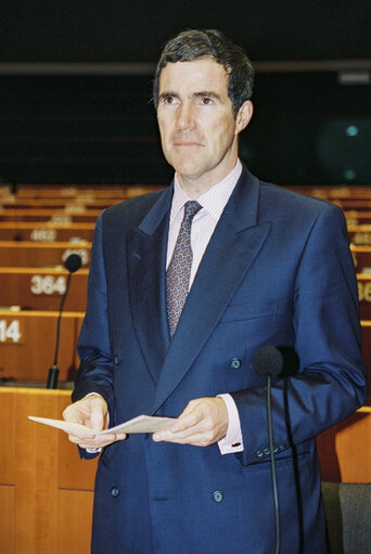 MEP Brendan Patrick DONNELLY takes part in a plenary session in Brussels