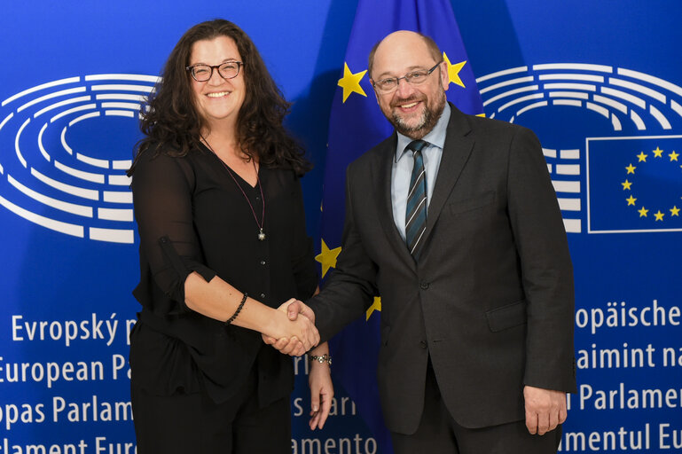 Φωτογραφία 2: Martin SCHULZ - EP President meets with Mijca KLEVA - MEP