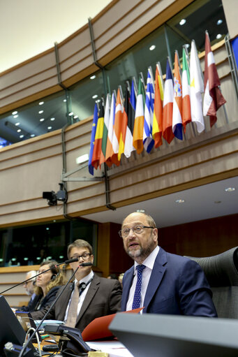 Fotografija 19: Plenary Session week 38 2015 in Brussels: Resumption of session and order of business