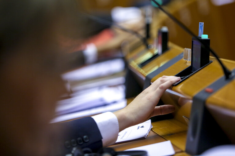 Fotogrāfija 38: Plenary Session week 38 2015 in Brussels: Resumption of session and order of business. Votes