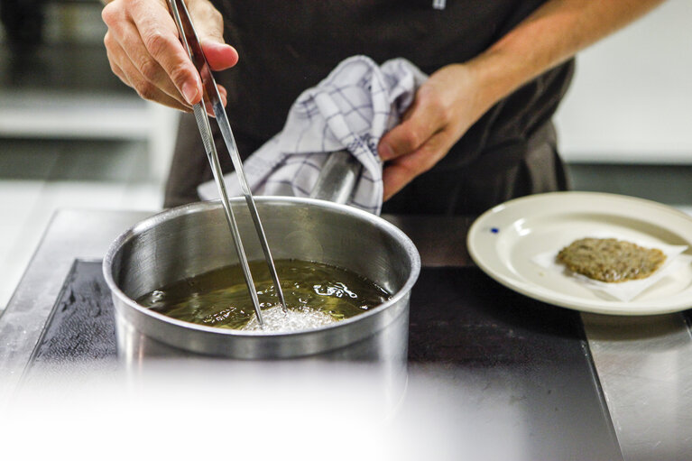 Photo 15 : Novel Food. What will we be eating in 2025 ? Preparation of dishes by the Head Chef of Nordic Food Lab