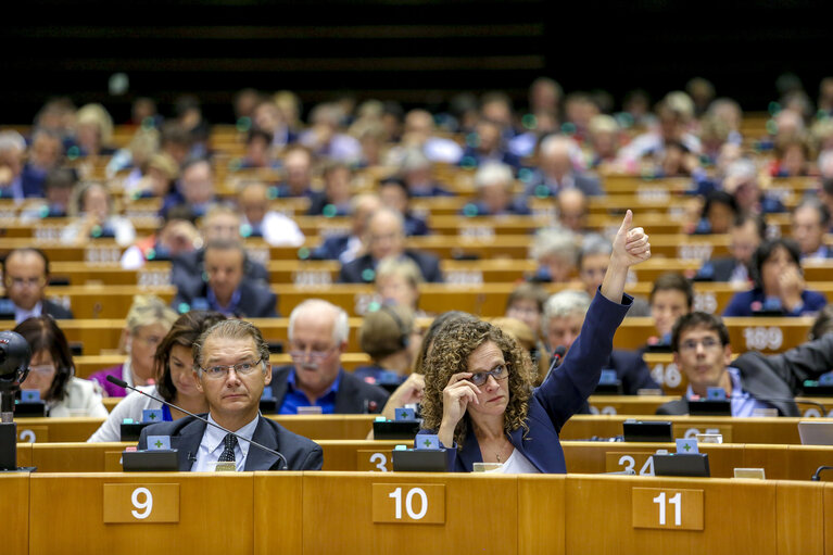 Fotografi 44: Plenary Session week 38 2015 in Brussels: Resumption of session and order of business. Votes