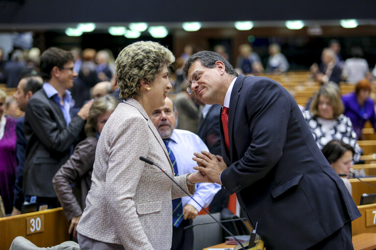 Fotografi 34: Plenary Session week 38 2015 in Brussels: Debate - Decision adopted on 15 July 2015 on the energy summer package - Commission statement