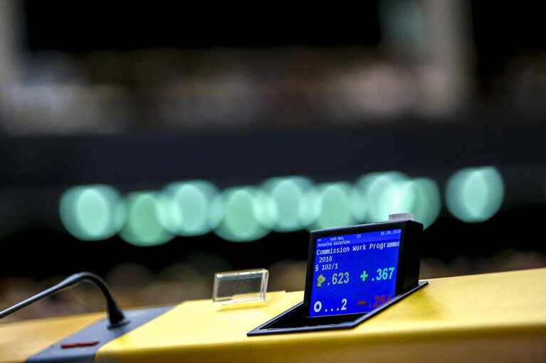 Fotografi 36: Plenary Session week 38 2015 in Brussels: Resumption of session and order of business. Votes