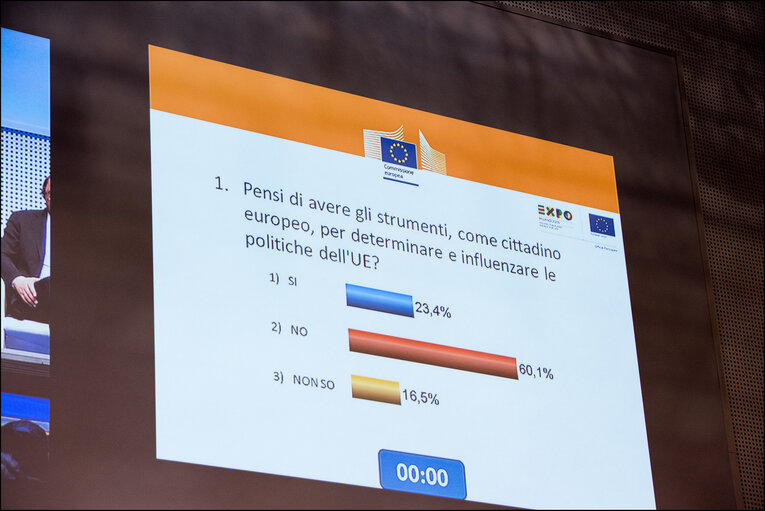 Снимка 35: EP President and High Representative of the Union for Foreign Affairs and Security Policy take partin Citizens' Dialogue at Expo Milan and inaugurate EU Pavilion on the Europe Day