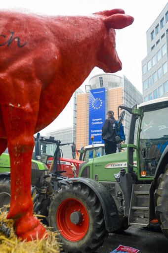 Farmers demonstration in front of the European Institutions