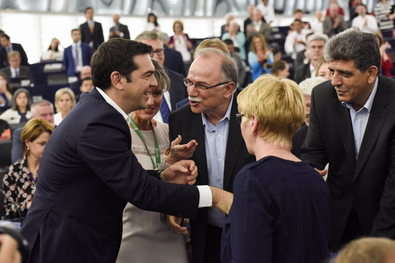 Fotografie 9: Official Visit of Prime Minister of Greece in Plenary Session Strasbourg