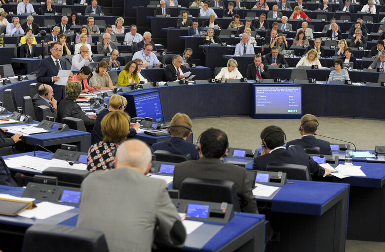 Fotografi 7: Plenary session week 28 2015 in Strasbourg - Conclusions of the European Council (25-26 June 2015) and of the Euro Summit (7 July 2015) and the current situation in Greece