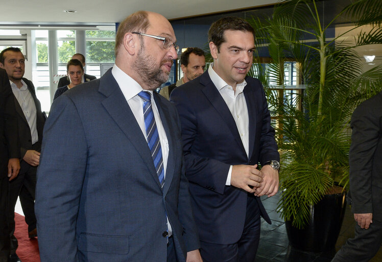 Fotografija 3: Martin SCHULZ - EP President meets with Prime Minister of Greece Alexis TSIPRAS