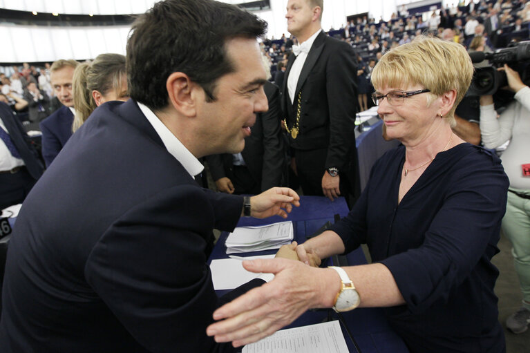 Foto 8: Official visit of Prime Minister of Greece in Plenary session week 28 2015 in Strasbourg