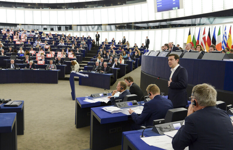 Fotografie 16: Official Visit of Prime Minister of Greece in Plenary Session Strasbourg