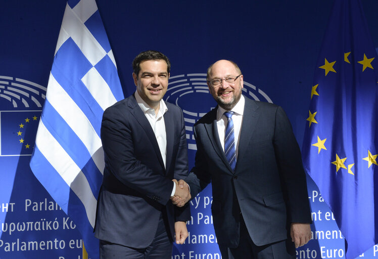 Fotografija 1: Martin SCHULZ - EP President meets with Prime Minister of Greece Alexis TSIPRAS