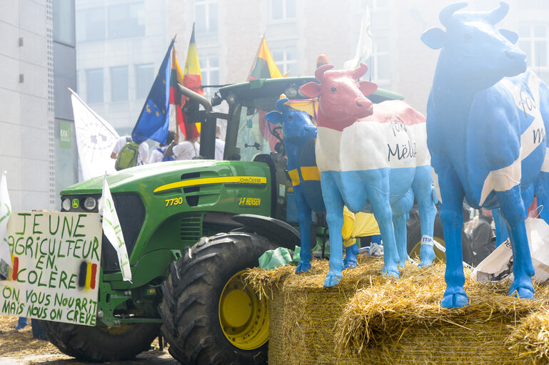 Photo 6 : Farmers demonstration in front of the European Institutions