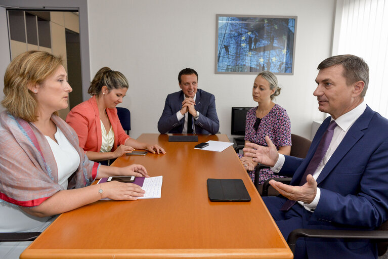 Foto 2: Andrus ANSIP - EC Commissioner in charge of  Digital Single Market meets Cachia Therese COMODINI