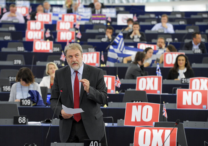 Fotografi 45: Plenary session week 28 2015 in Strasbourg - Conclusions of the European Council (25-26 June 2015) and of the Euro Summit (7 July 2015) and the current situation in Greece