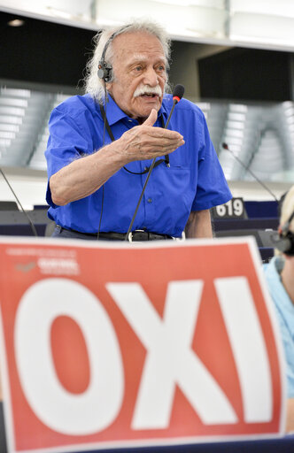 Photo 7 : Plenary session week 28 2015 in Strasbourg - action OXI