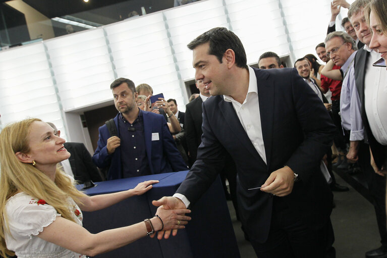 Foto 9: Official visit of Prime Minister of Greece in Plenary session week 28 2015 in Strasbourg