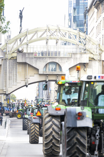 Farmers demonstration in front of the European Institutions