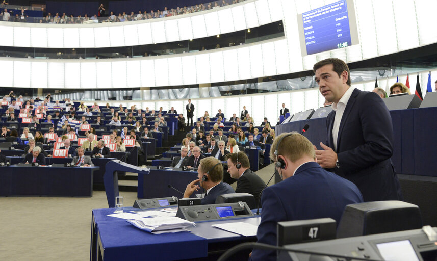 Fotografie 17: Official Visit of Prime Minister of Greece in Plenary Session Strasbourg