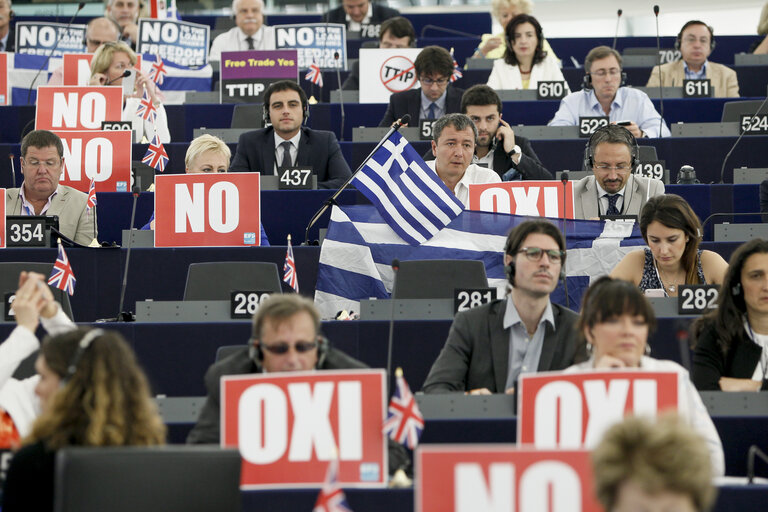 Foto 1: Official visit of Prime Minister of Greece in Plenary session week 28 2015 in Strasbourg