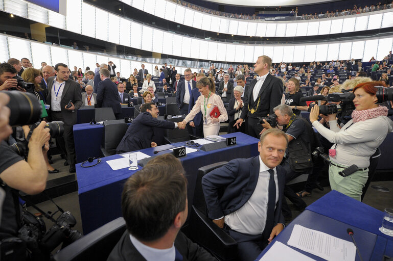 Fotografija 32: Official Visit of Prime Minister of Greece in Plenary Session Strasbourg